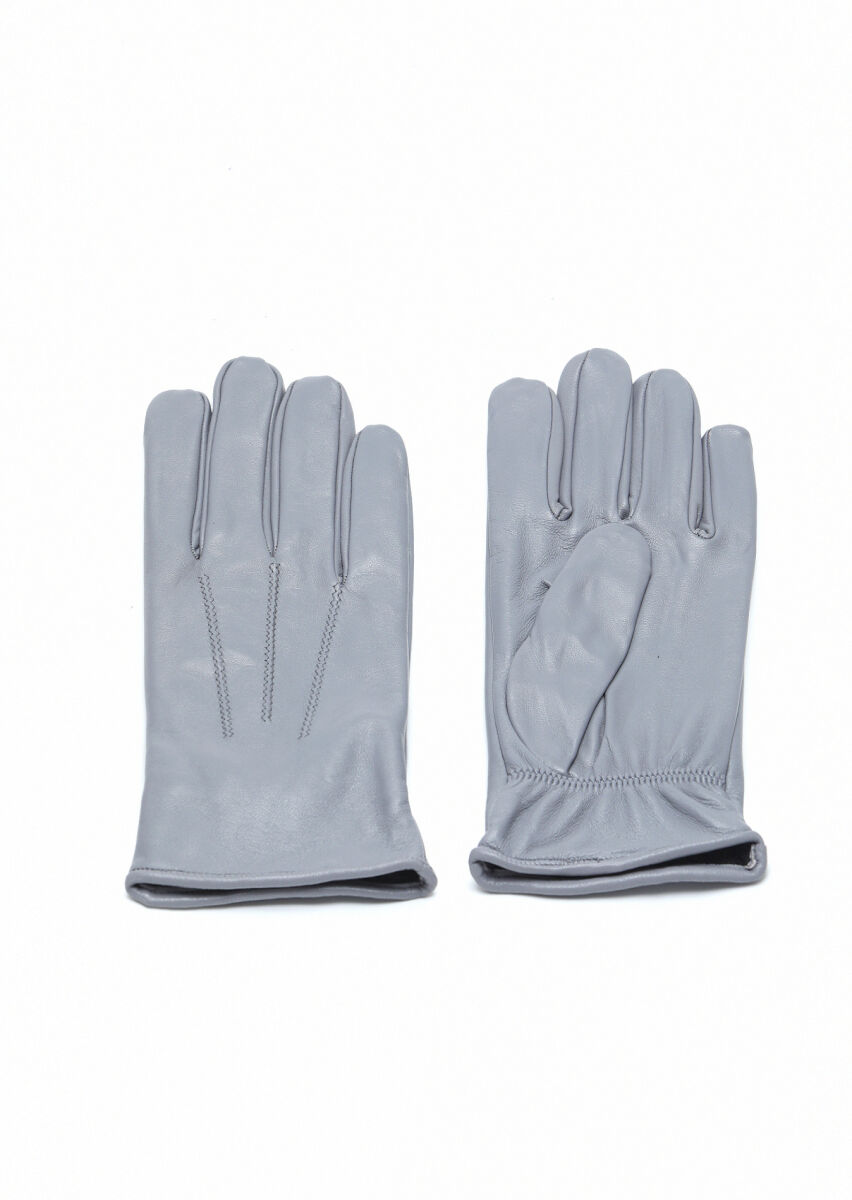 Grey Leather Glove - 1