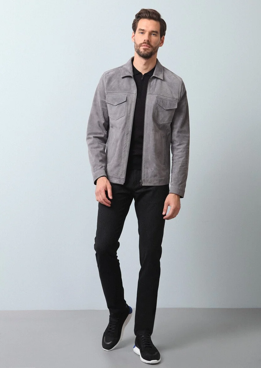 Grey Leather Jacket - 4