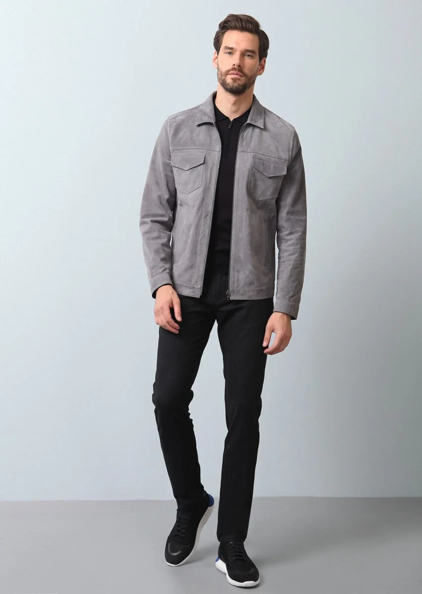 Grey Leather Jacket - 4