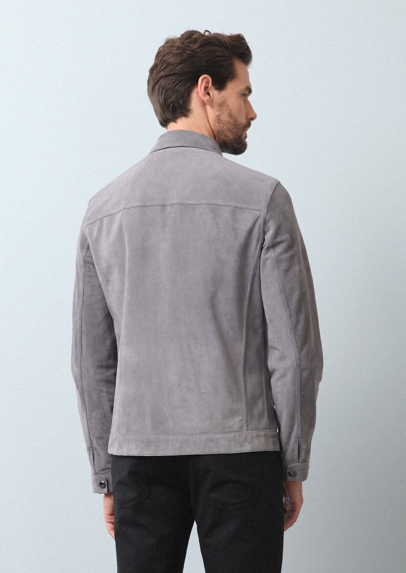 Grey Leather Jacket - 5