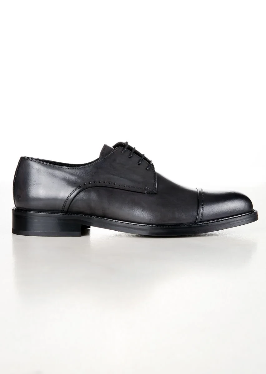 Grey Leather Shoes - 1