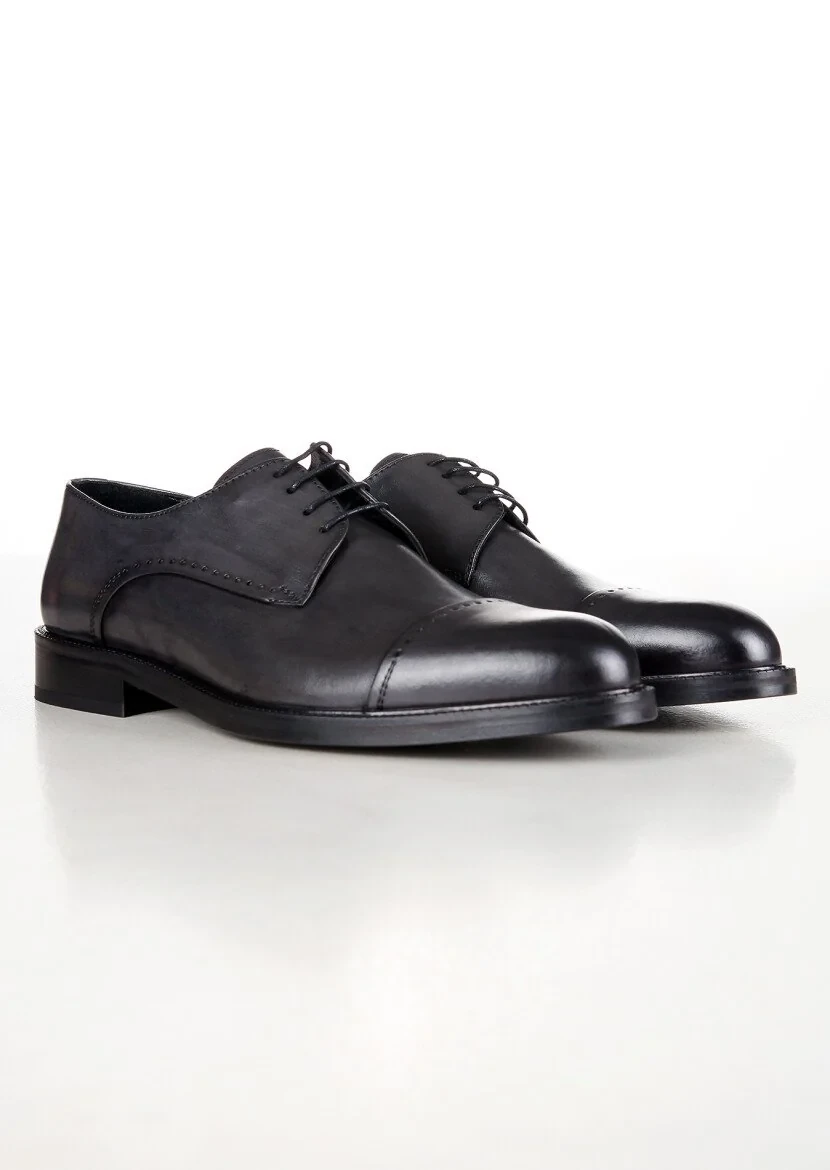 Grey Leather Shoes - 3