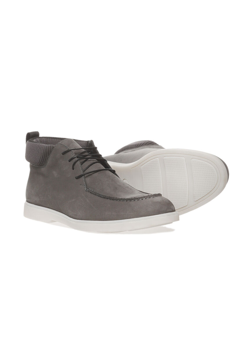 Grey Leather Shoes - 3