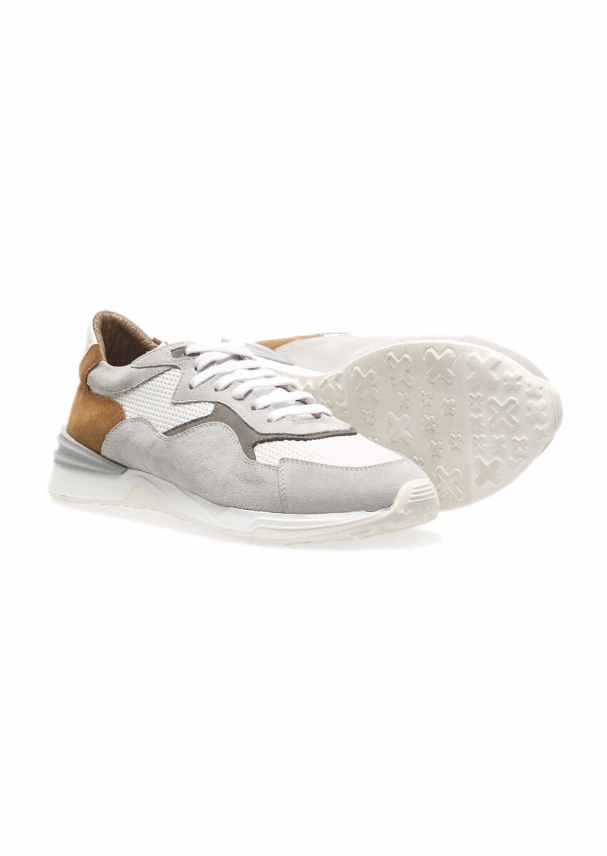 Grey Leather Sneaker - 3