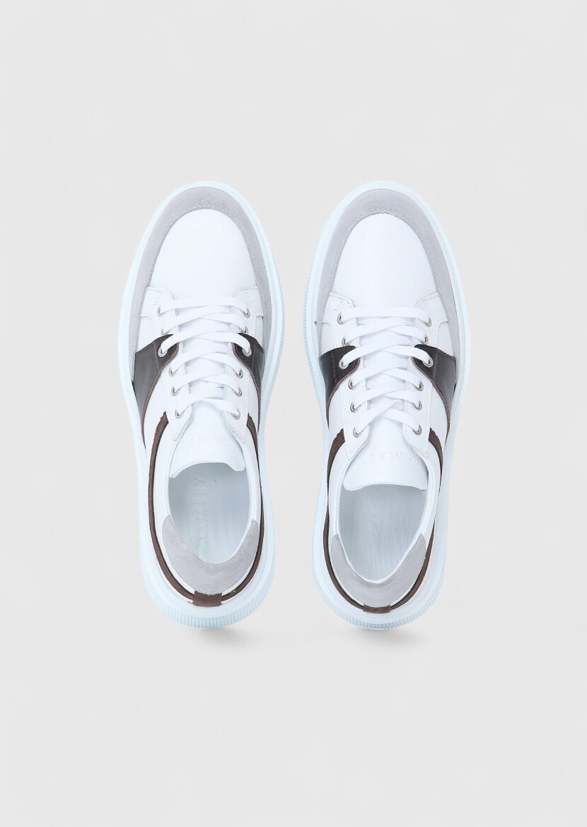 Grey Leather Sneaker - 6