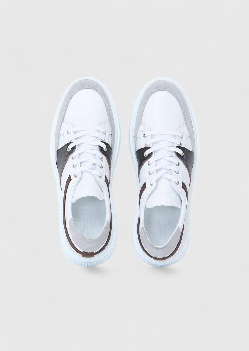 Grey Leather Sneaker - 6