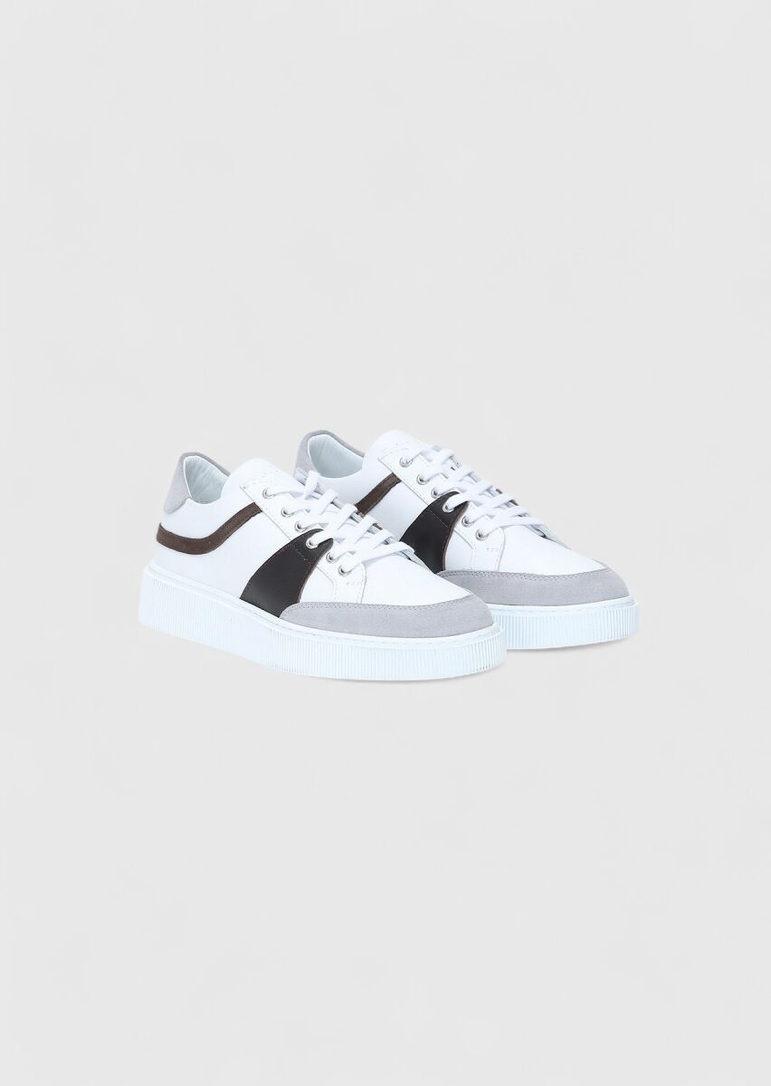 Grey Leather Sneaker - 2