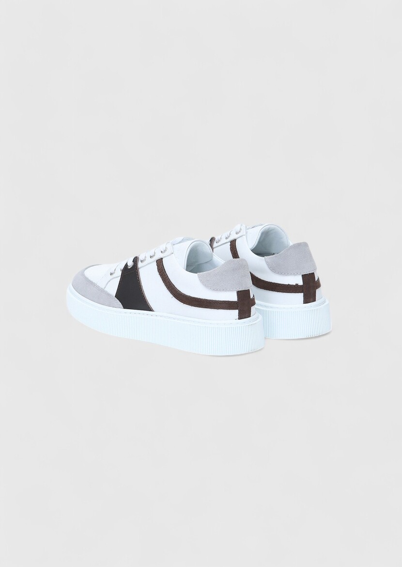 Grey Leather Sneaker - 4