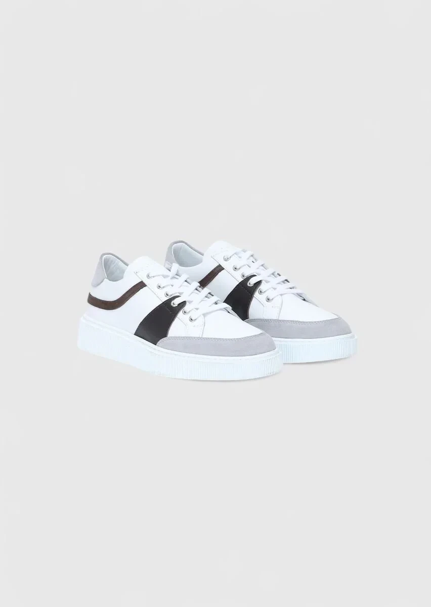 Grey Leather Sport Sneaker - 2