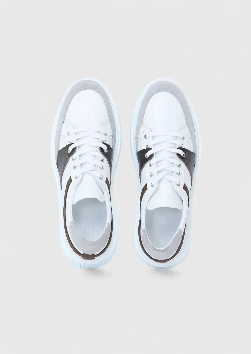 Grey Leather Sport Sneaker - 6