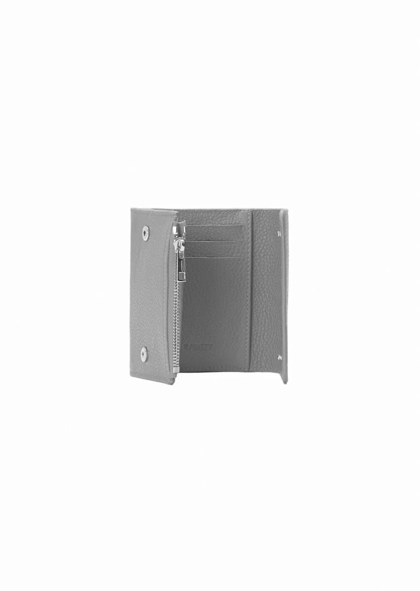 Grey Leather Wallet - 1