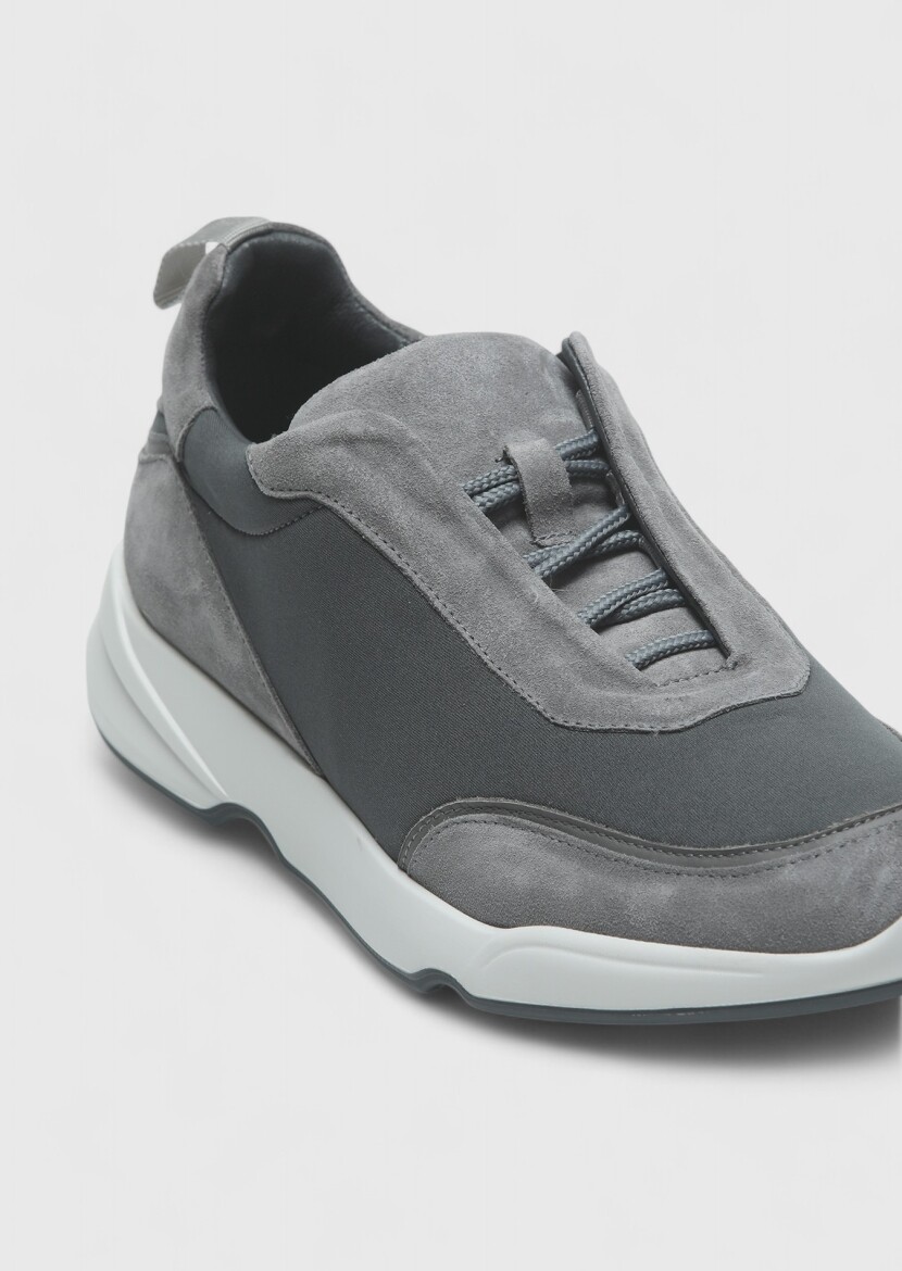 Grey Material Sneaker - RAMSEY