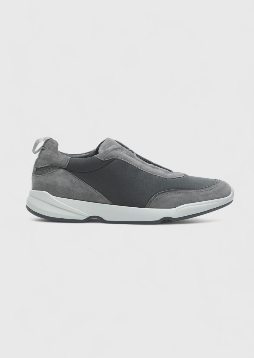 Grey Material Sneaker - 1