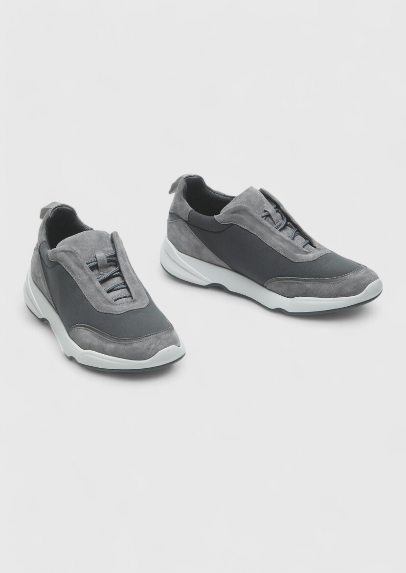 Grey Material Sneaker - 3