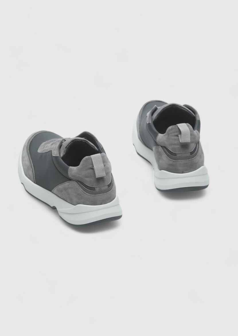 Grey Material Sneaker - 5