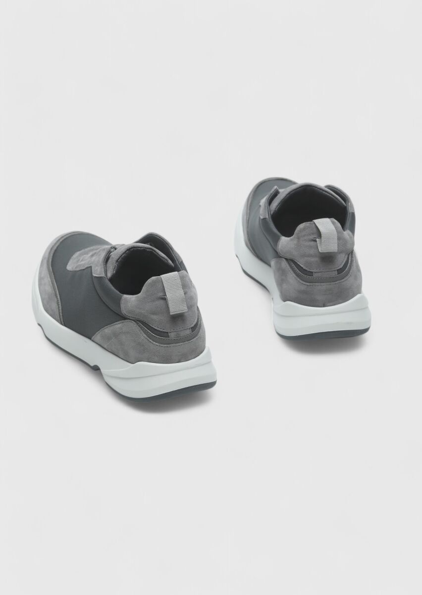 Grey Material Sneaker - 5
