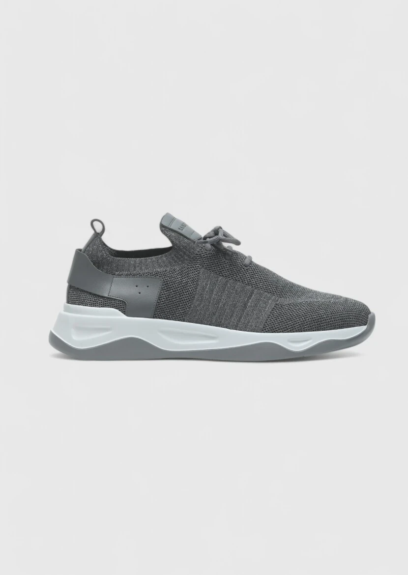Grey Material Sneaker - RAMSEY