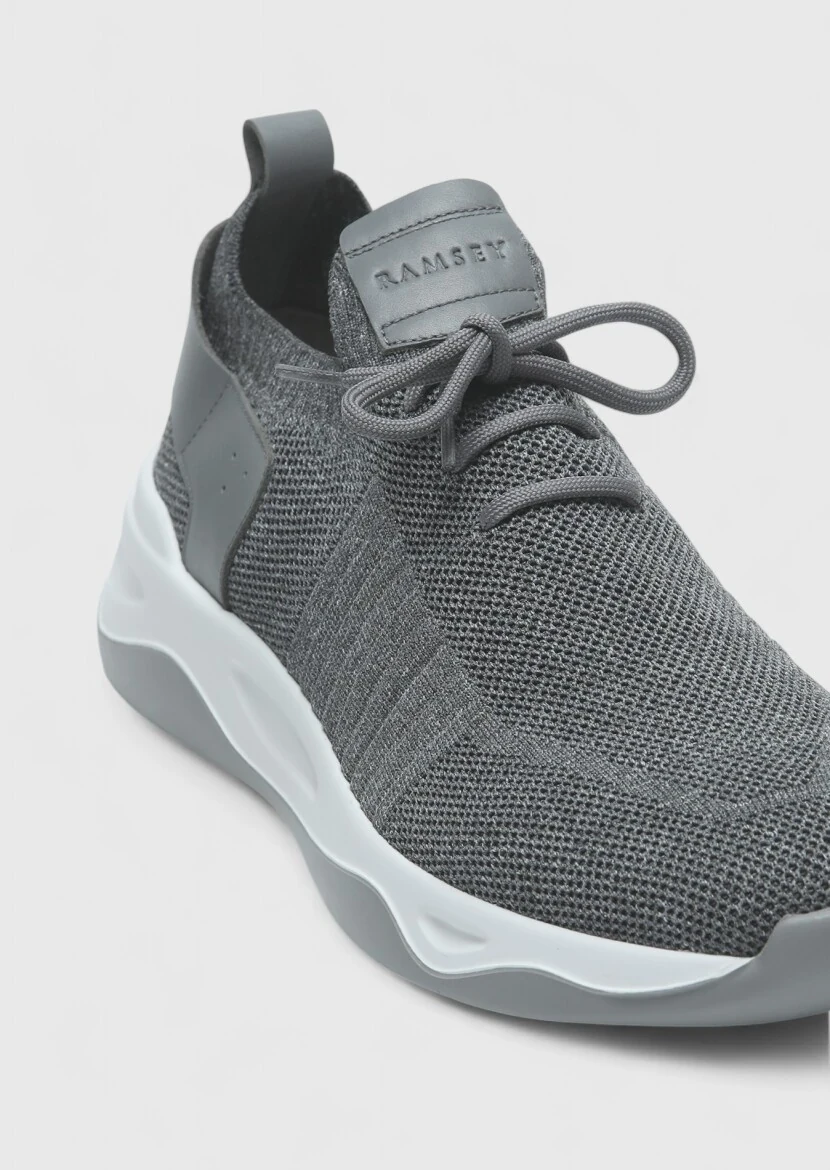 Grey Material Sneaker - RAMSEY