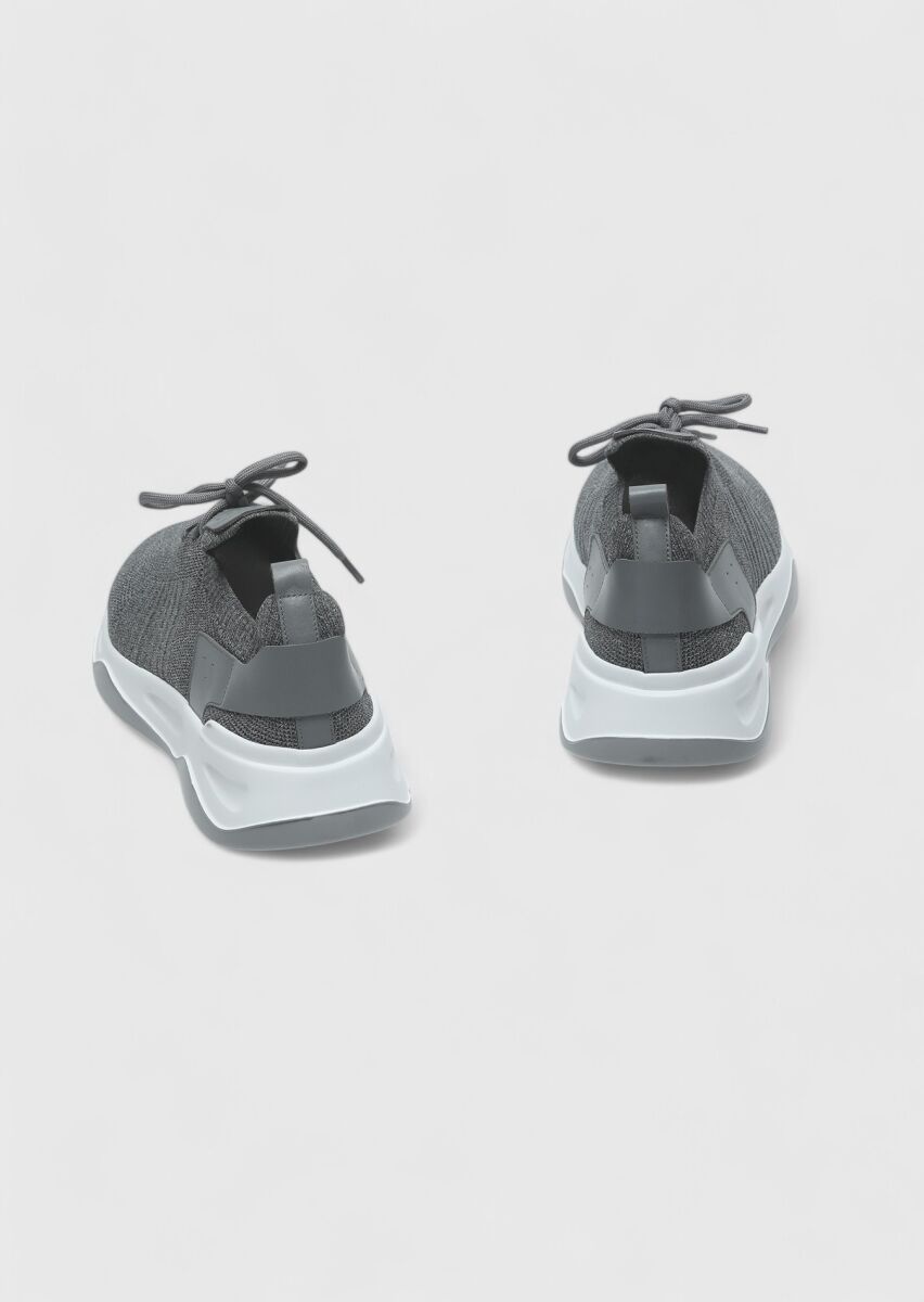 Grey Material Sneaker - 5