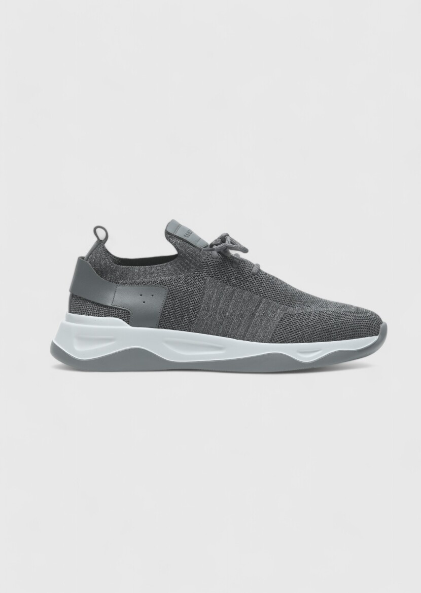 Grey Material Sneaker - RAMSEY