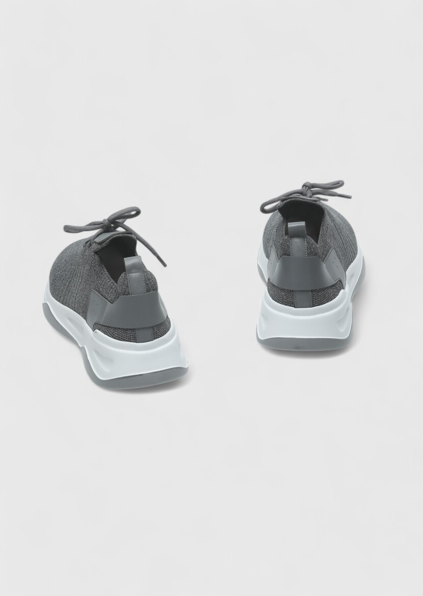 Grey Material Sneaker - 5