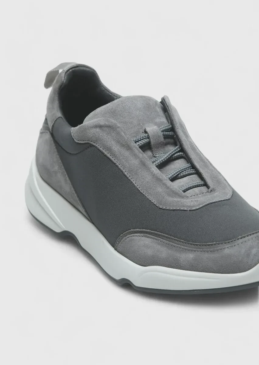 Grey Material Sport Sneaker - 2