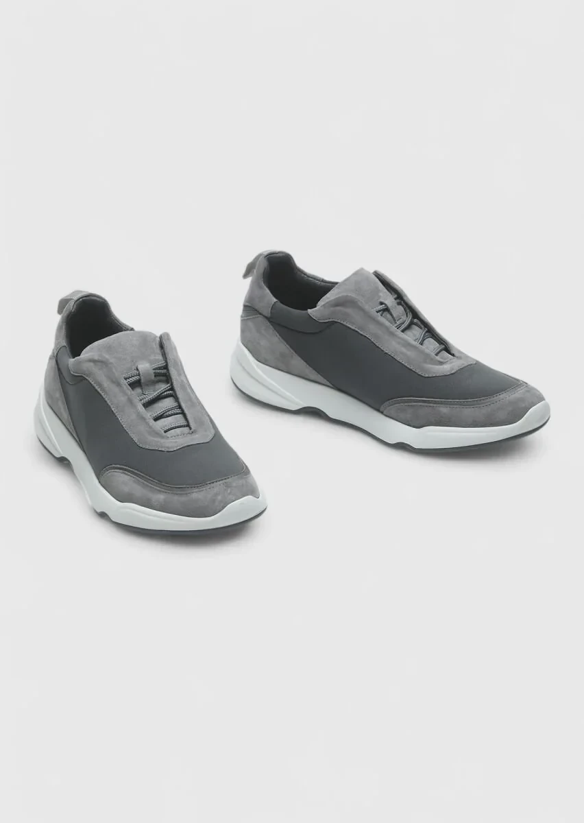 Grey Material Sport Sneaker - 3