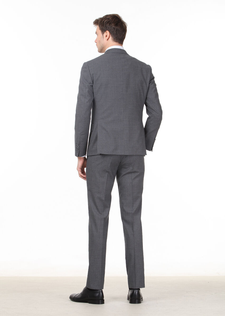 Grey Micro Zeroweight Slim Fit 100% Wool Suit - 4