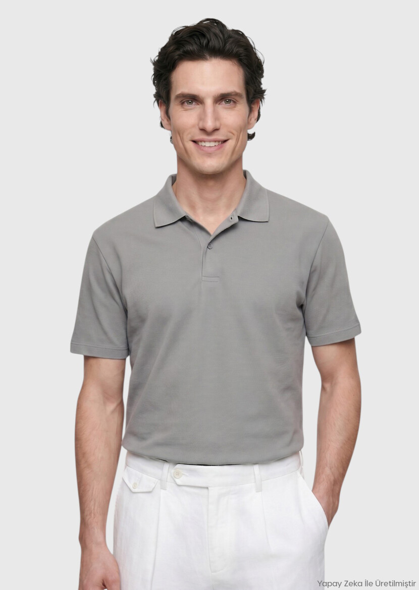 Grey Plain 100% Cotton T-Shirt - RAMSEY