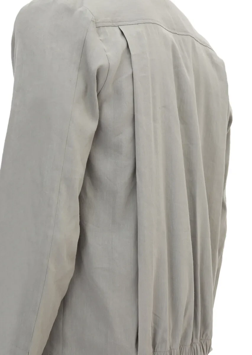 Grey Plain Casual Fit Linen Blended Suit - 6