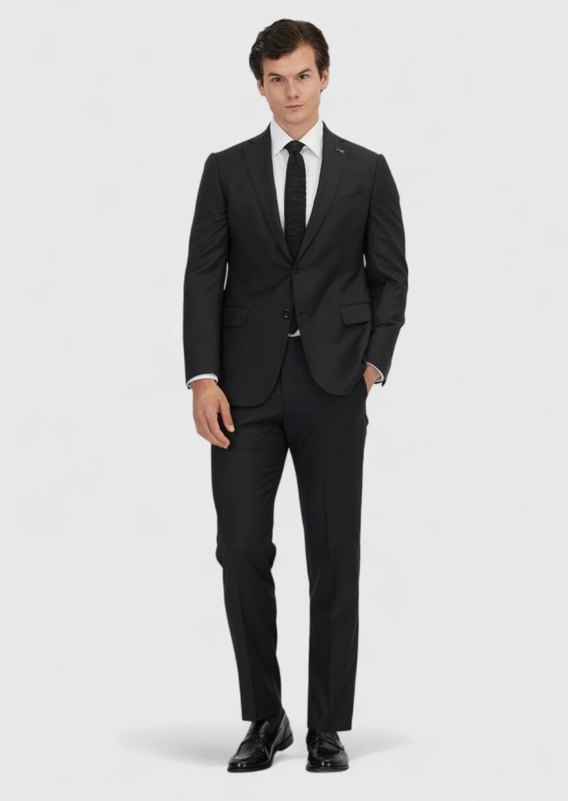 Grey Plain Regular Fit 100% Wool Suit - RAMSEY