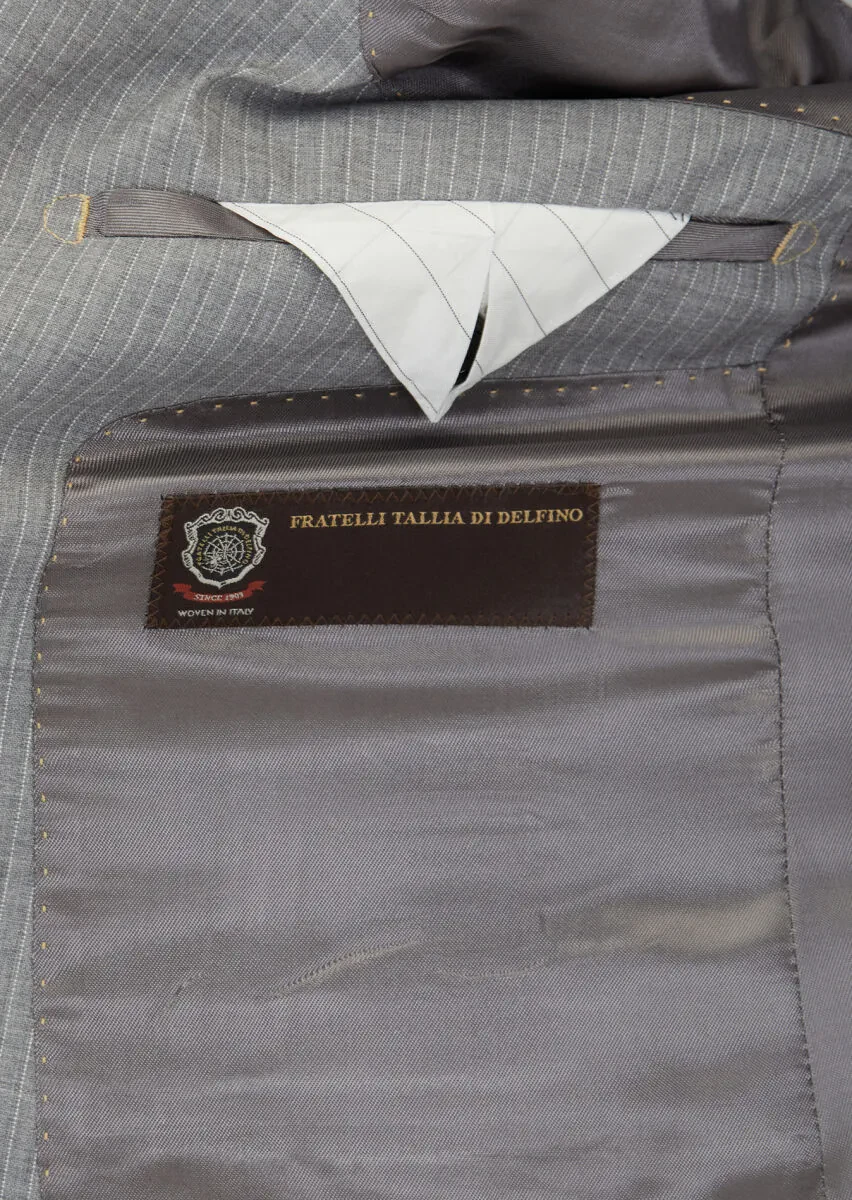 Grey Plain Regular Fit 100% Wool Suit - 5