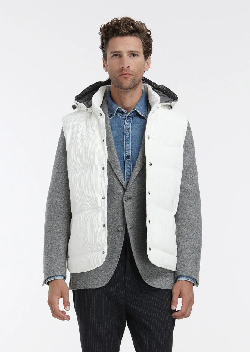 Grey Plain Shirt Shoulder Slim Fit Wool Blended Jacket - 7