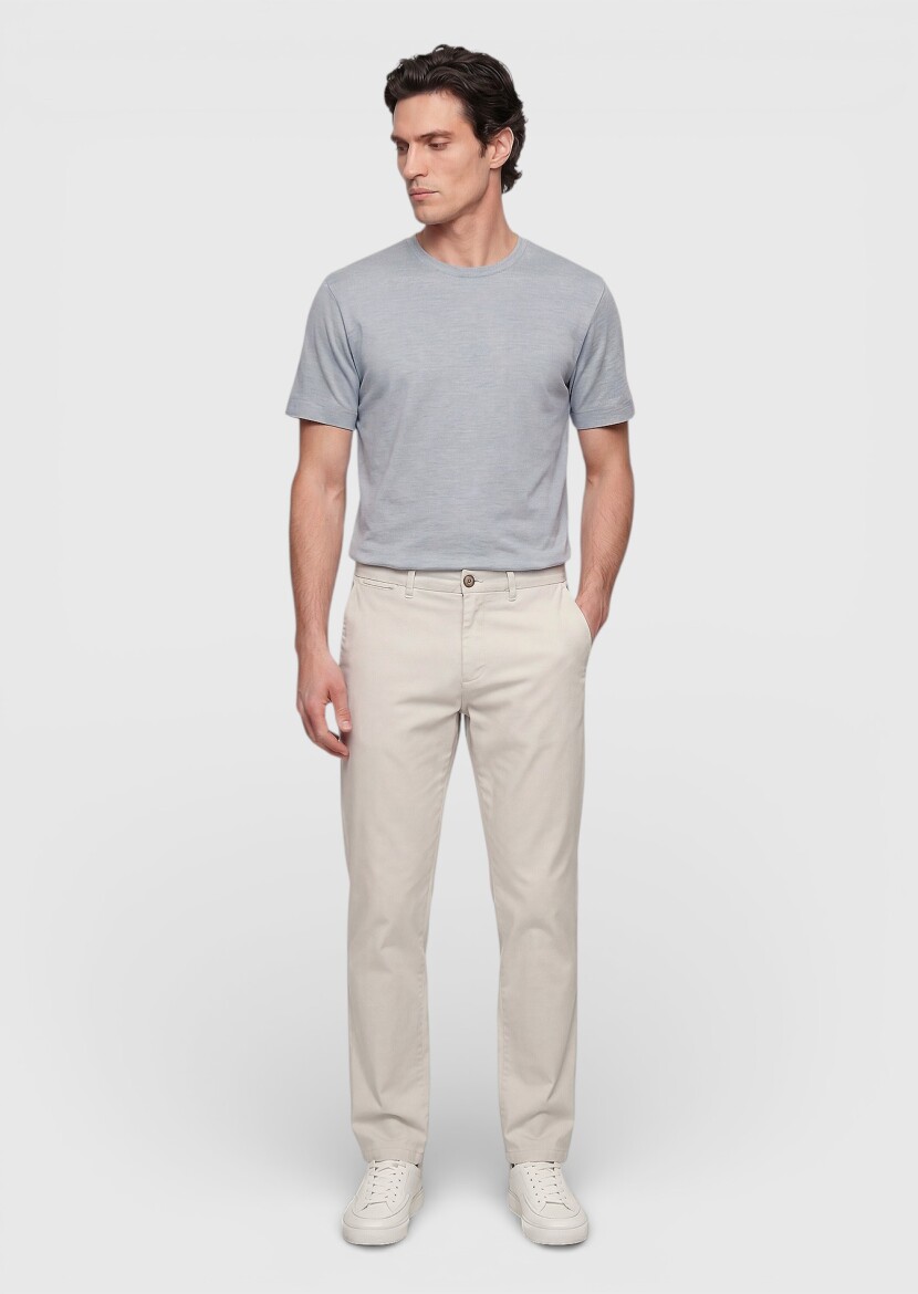 Grey Plain Silk Blended T-Shirt 