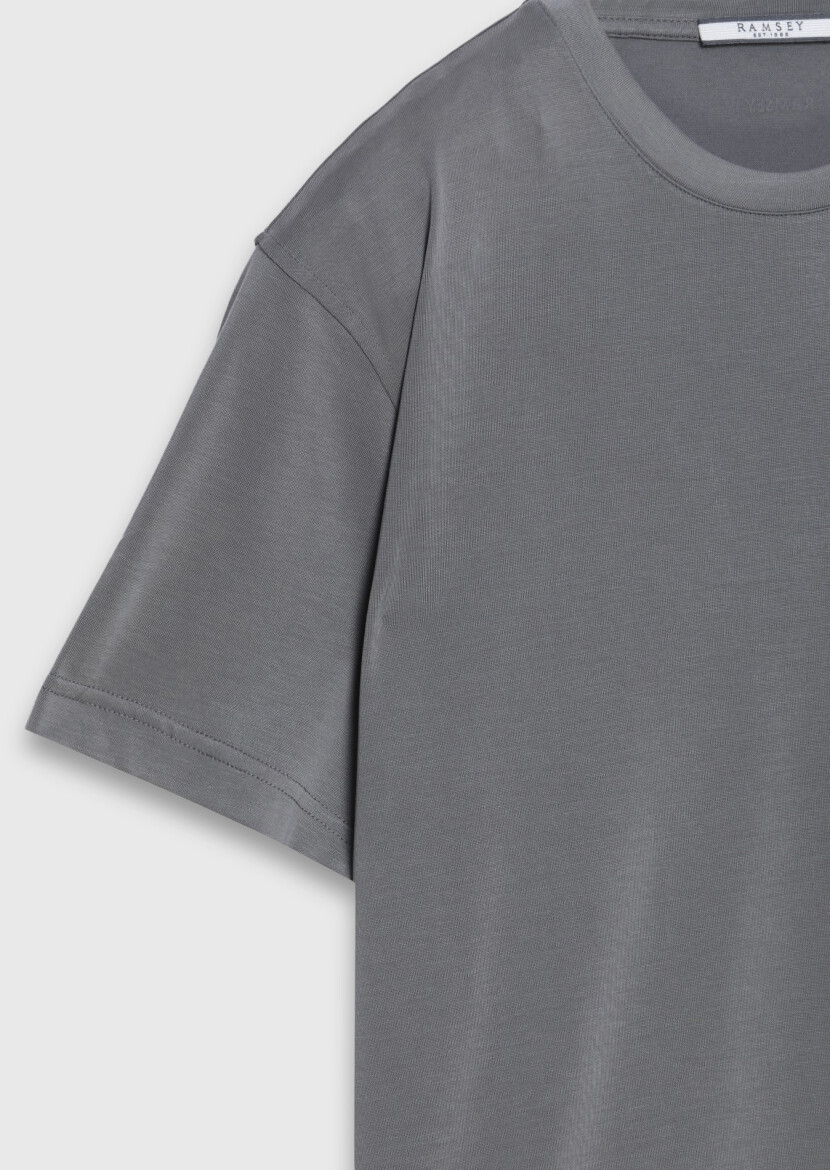 Grey Plain T-Shirt - 7