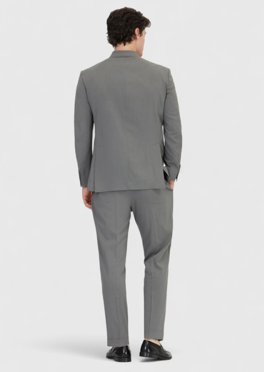 Grey Plain Zeroweight Slim Fit Suit - 8
