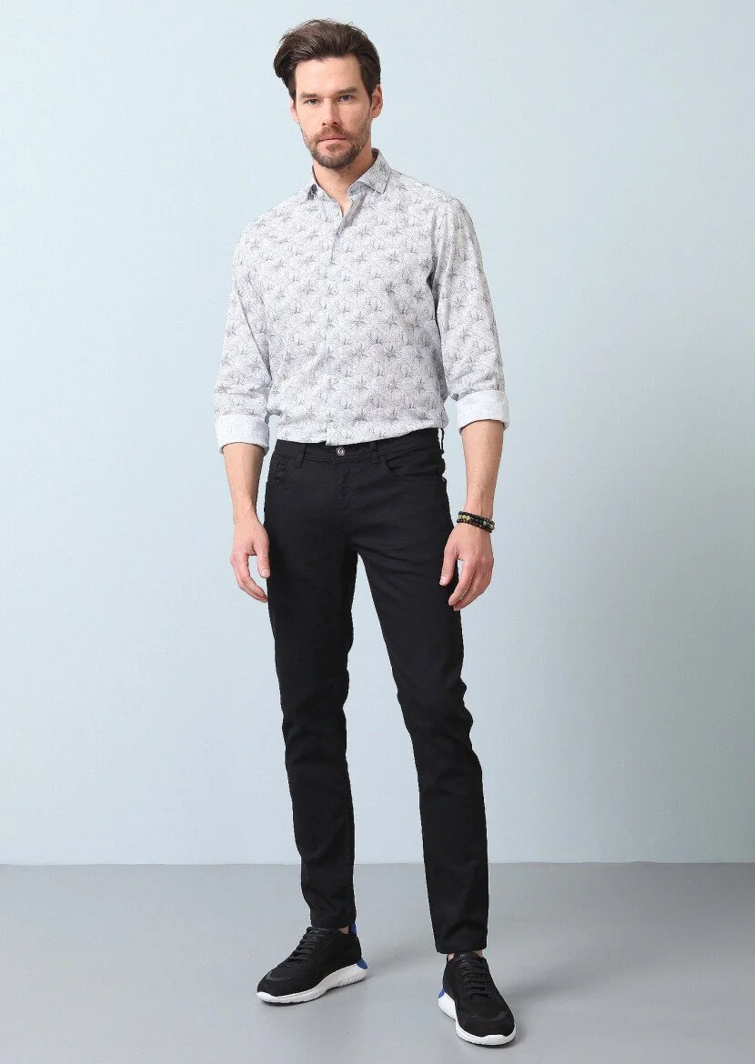 Grey Printed Regular Fit Weaving Casual 100% Cotton Shirt - 5