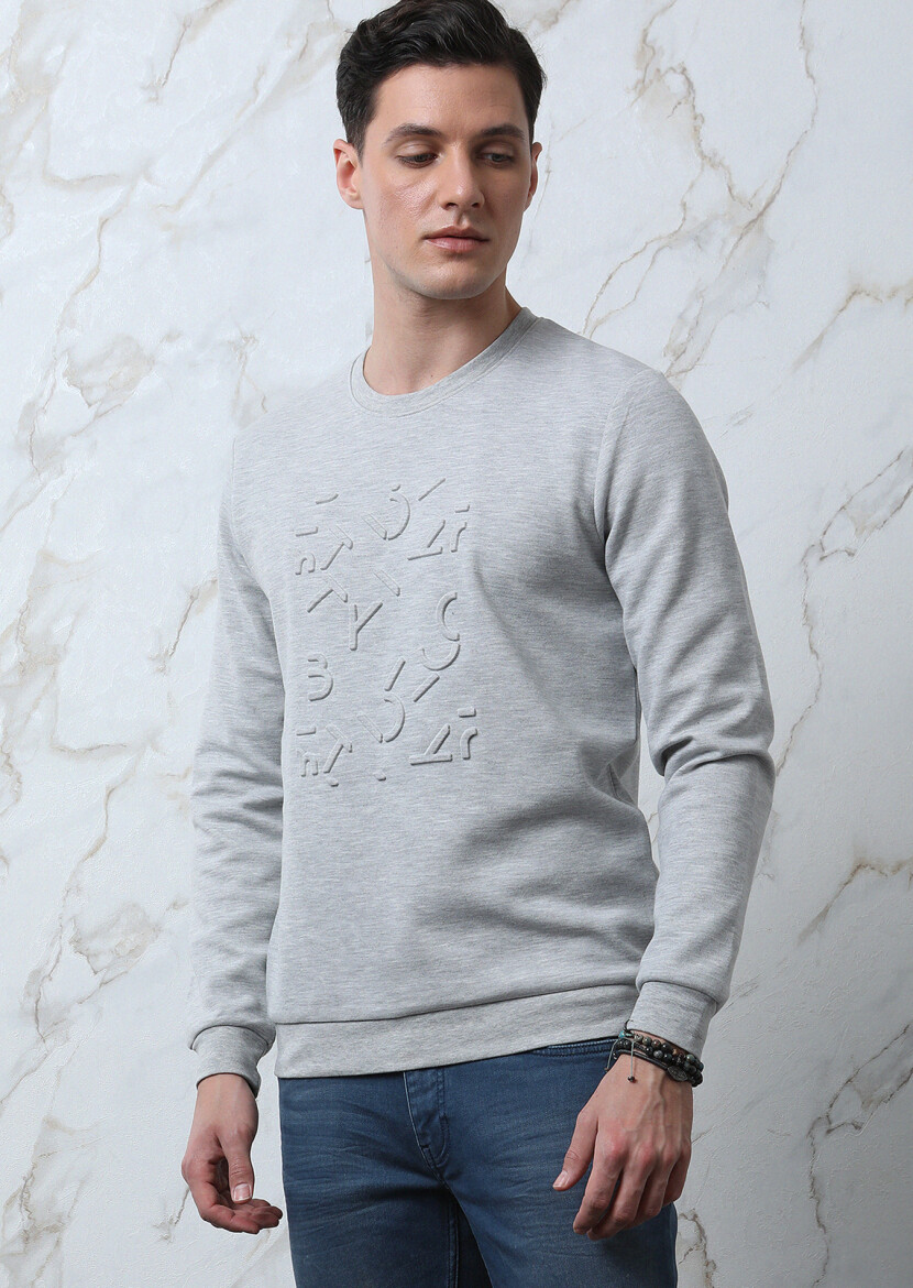 Grey Printed Sweatshirt 