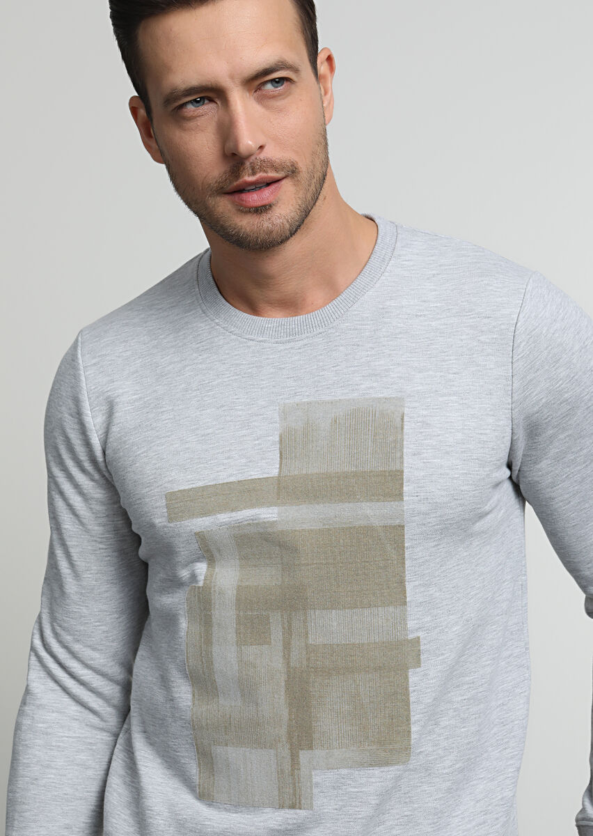 Grey Printed Sweatshirt - 2