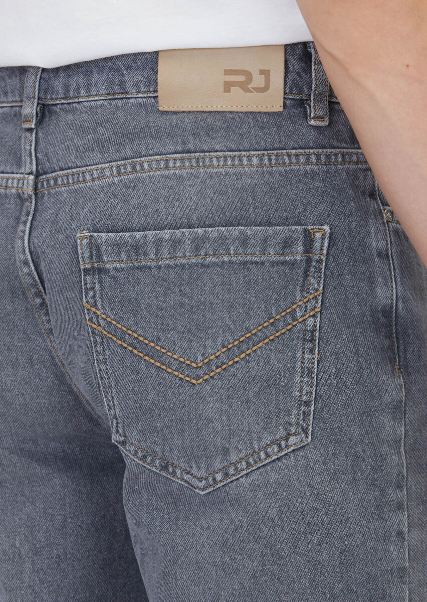 Grey Regular Fit Denim 100% Cotton Trousers - 4