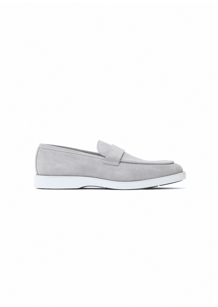 Grey Suede Casual Loafer - 1