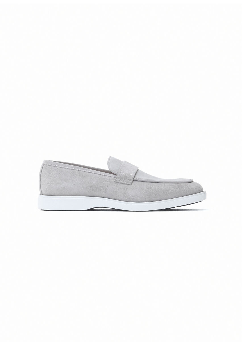 Grey Suede Casual Loafer - 1