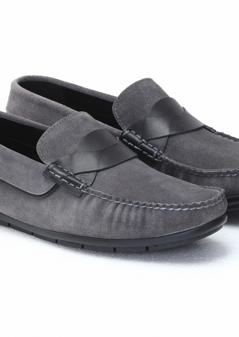 Grey Suede Casual Loafer - 3