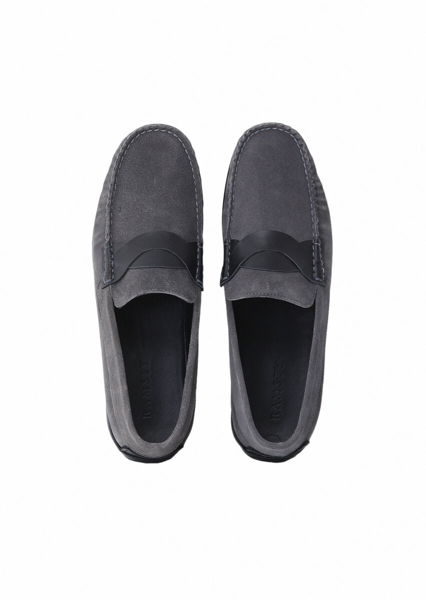 Grey Suede Casual Loafer - 6