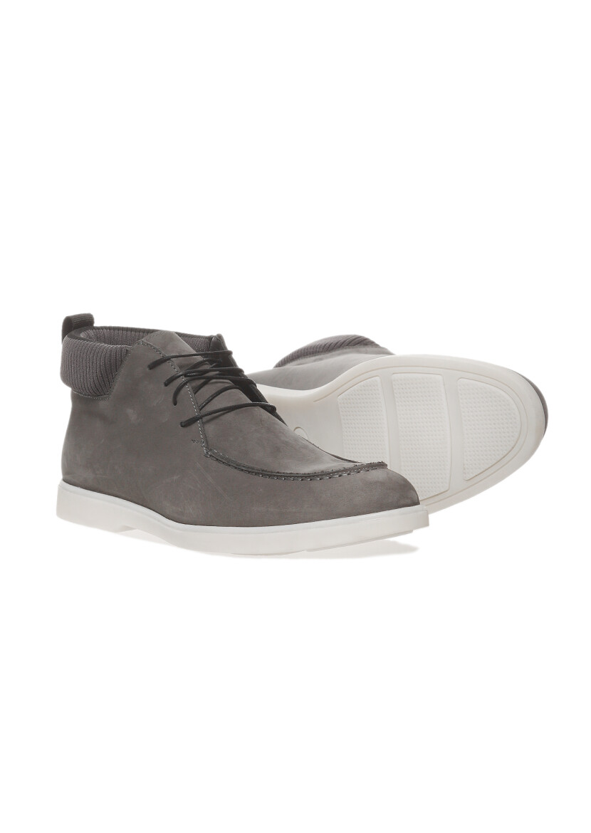 Grey Suede Casual Shoes - 3