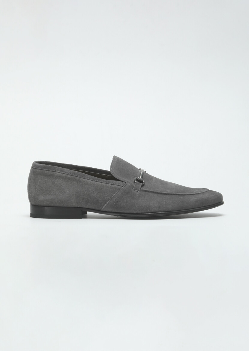 Grey Suede Classical Loafer 