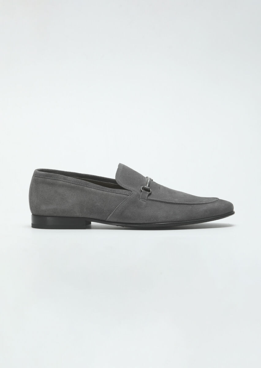 Grey Suede Classical Loafer - 1