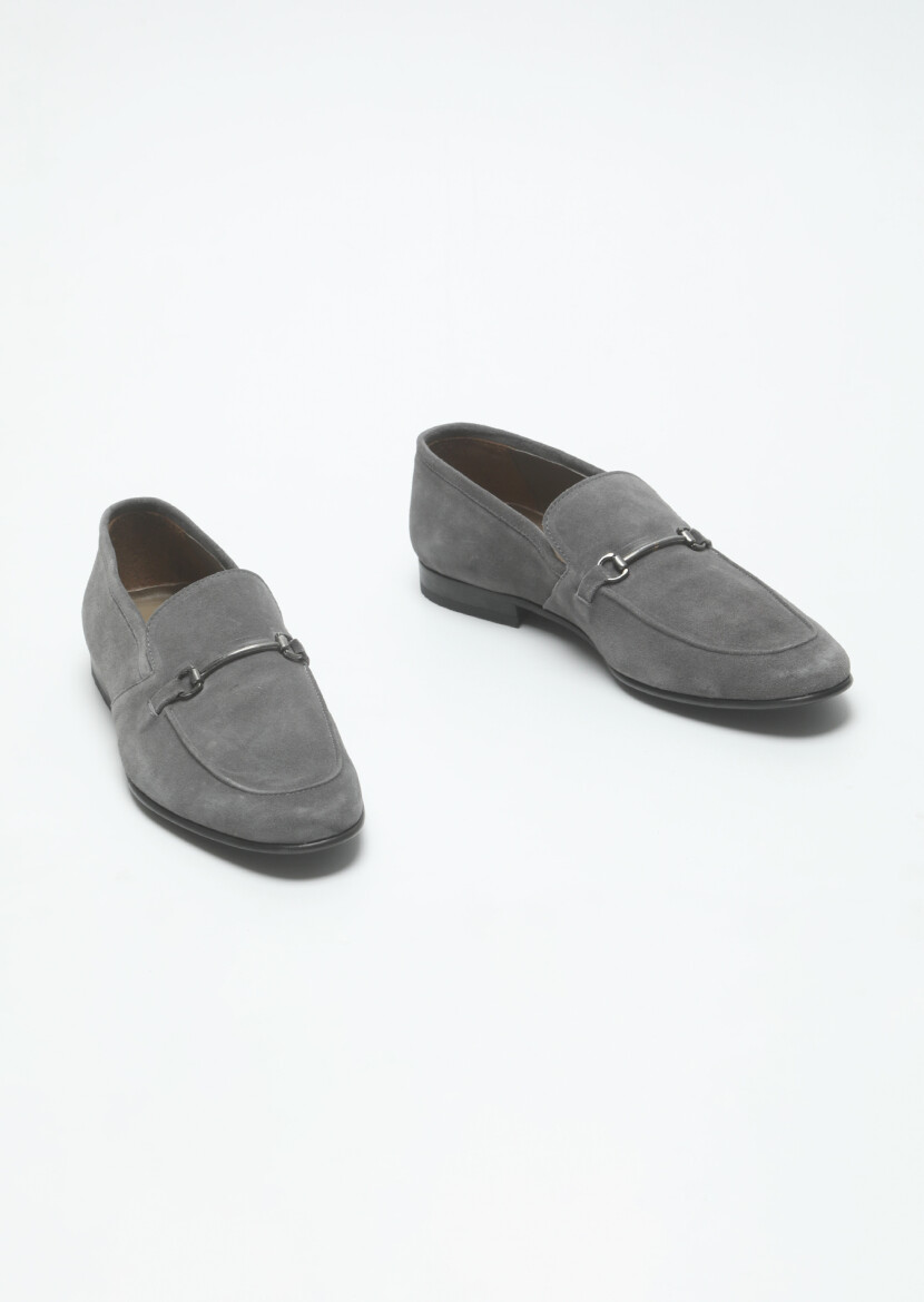 Grey Suede Classical Loafer - 3