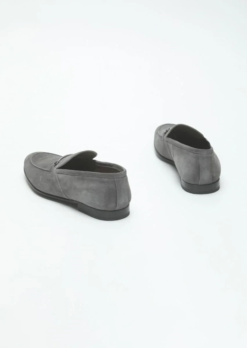 Grey Suede Classical Loafer - 5