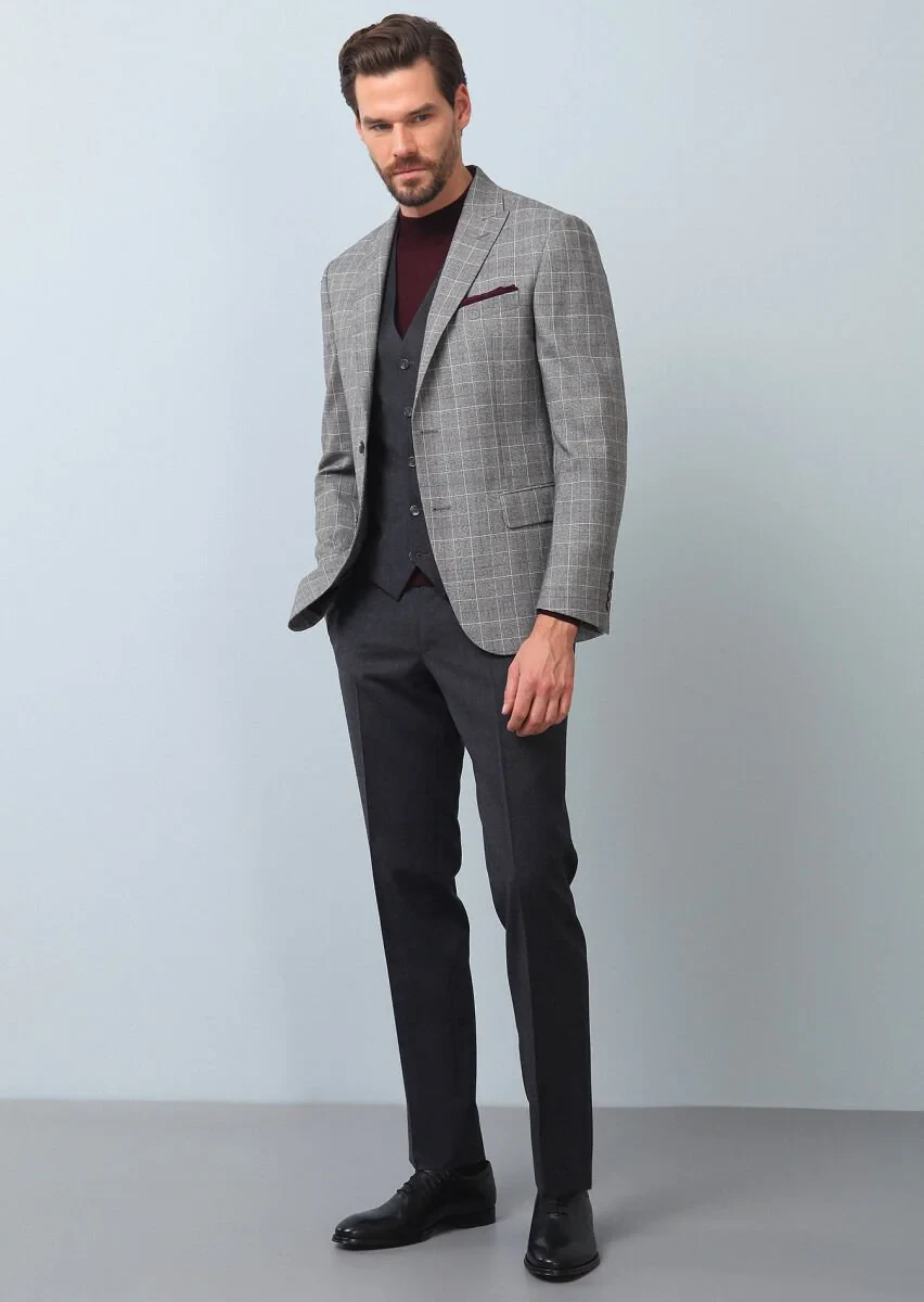 Grey Suit With Waistcoat - 2